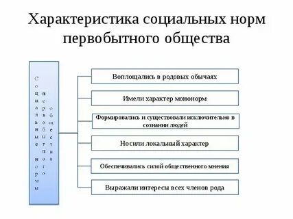 Характеристика норм первобытного общества