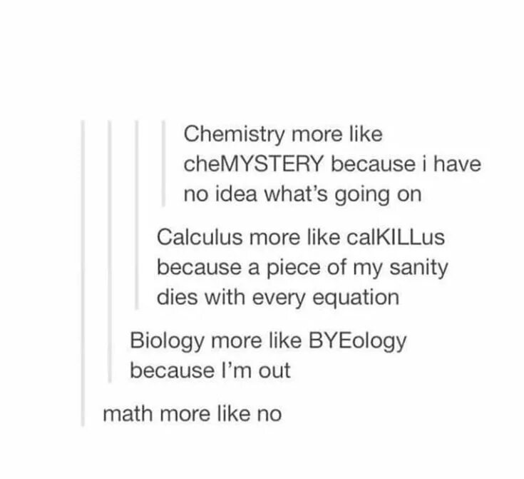 Because you have a little. I like Chemistry.