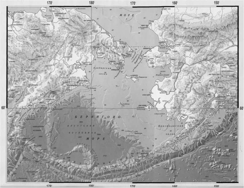 Какой бассейн берингова моря. Берингово море на карте. Карта рельефа Берингова моря. Берингово море на карте Тихого океана.