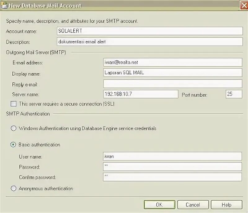 Databases email password. Databases email password