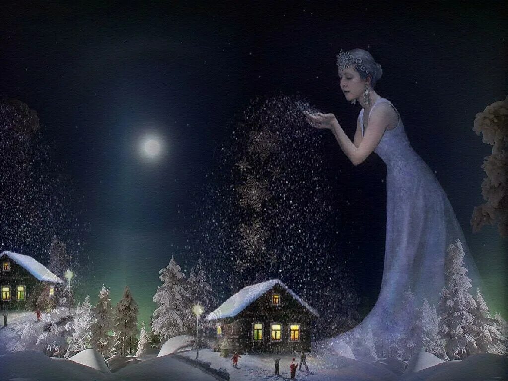 Последняя ночь рождества. Сказочной зимней ночи. Волшебная зимняя ночь. Сказочная Новогодняя ночь. Волшебница-зима.