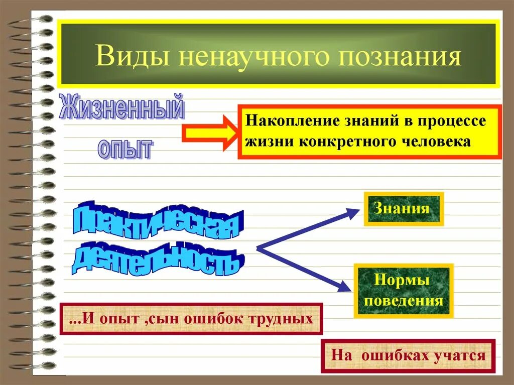Система знаний в образах. Формы ненаучного познания. виды ненаучного познания. виды ненаучного знания. накопление знаний.