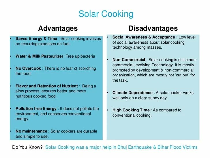 Think of the advantages and disadvantages. Cooking advantages. advantages and disadvantages. cleaning the house advantages and disadvantages. fossil fuels advantages and disadvantages.