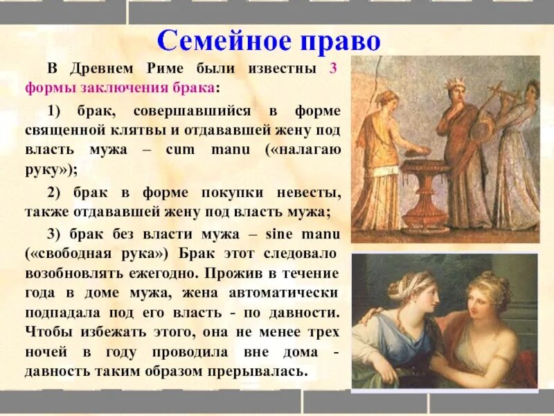 Золотая жена или право брачной клятвы. Брак в римском праве. Брак в древнем Риме. В древнем Риме брак sine Manu. Формы брака в римском праве.