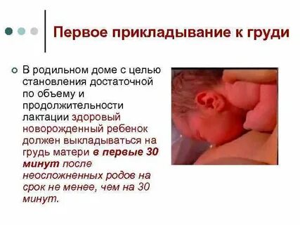 Первое прикладывание после родов