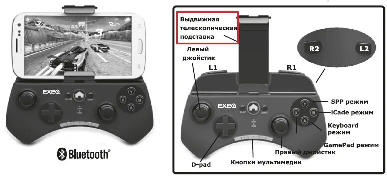 Как подключить джойстик через bluetooth. Джойстика exeq к компьютеру. exeq set джойстик. кнопки на джойстике. кнопки для джойстика defender.