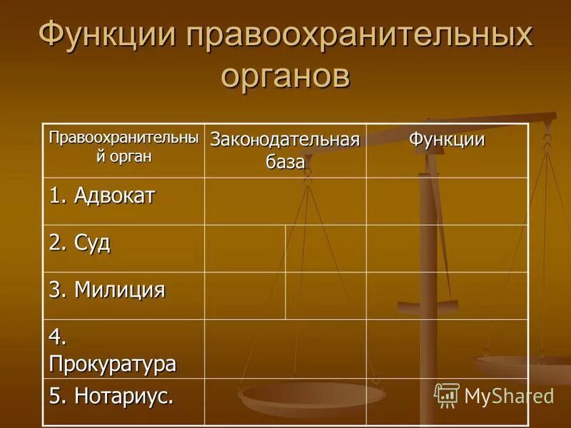 Функции правоохранительных органов власти