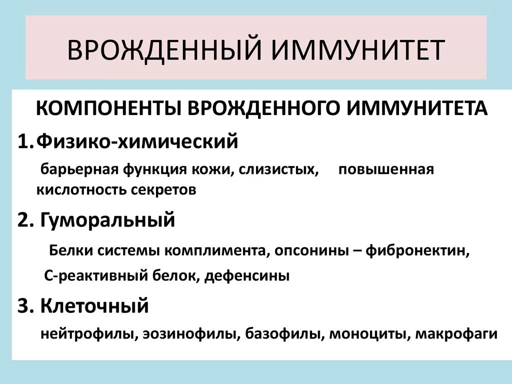 Приобретенный иммунный ответ. Основные компоненты врожденного иммунитета. Физико-химические факторы врожденного иммунитета. Компоненты врожденного иммунитета иммунология. Гуморальные компоненты врожденного иммунитета.