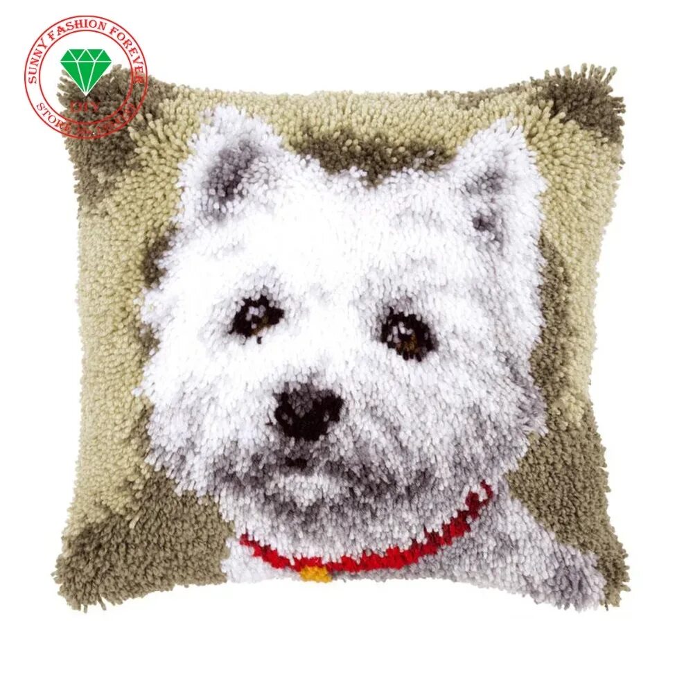 Ковровая техника наборы. Вышивка Вест хайленд Уайт. Вышивка Вест хайленд Уайт набор. Подушки Вервако ковровая техника. Схема вышивки Вест хайленд Уайт терьера.