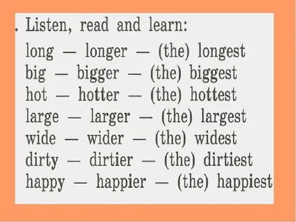 Read and translate long longer the longest