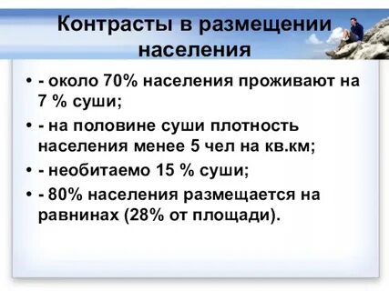 Тема размещение населения