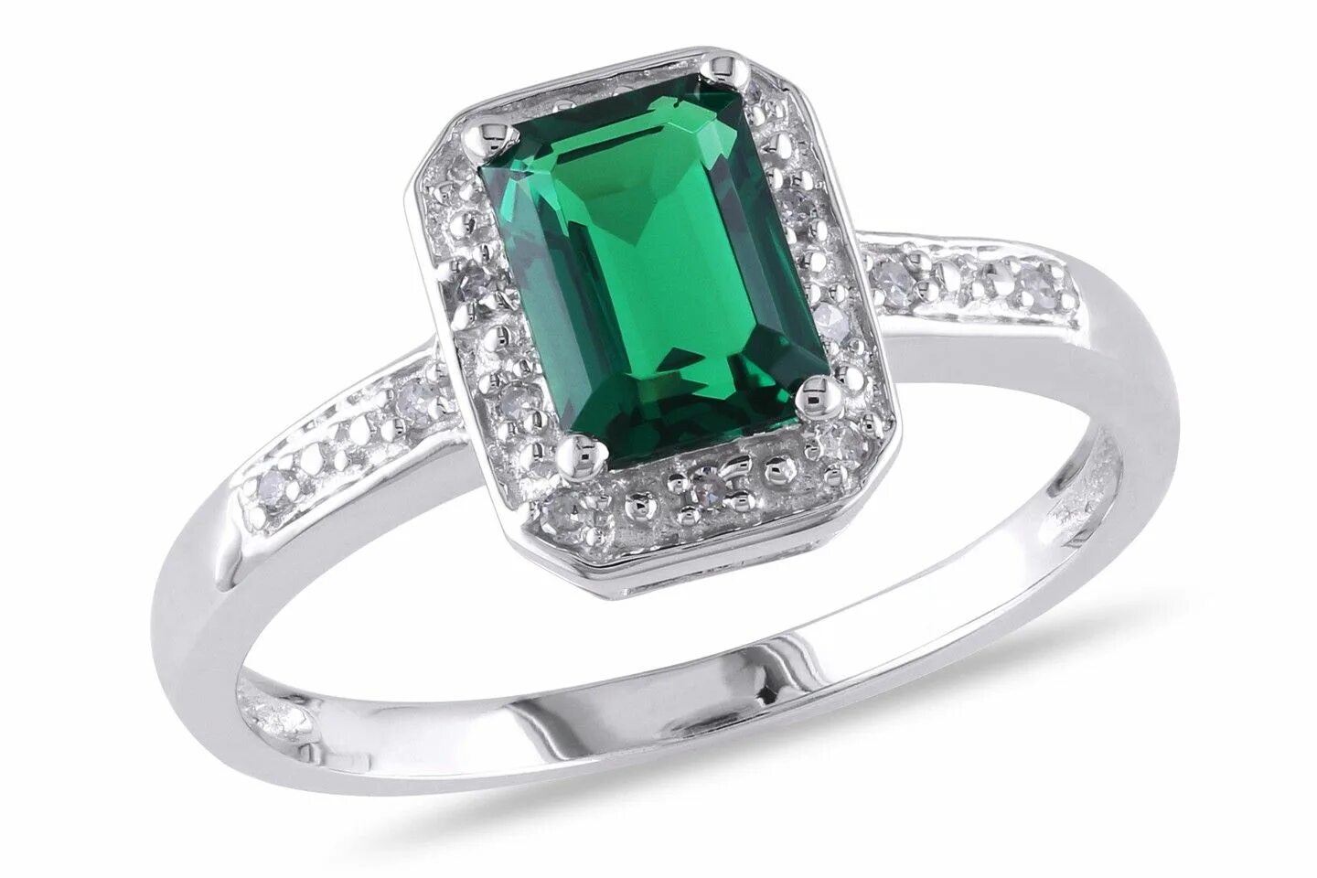 Изумруд 1 6. Кольцо с изумрудом в белом золоте. emerald cut.