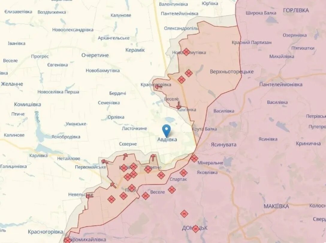 Положение в авдеевке карта
