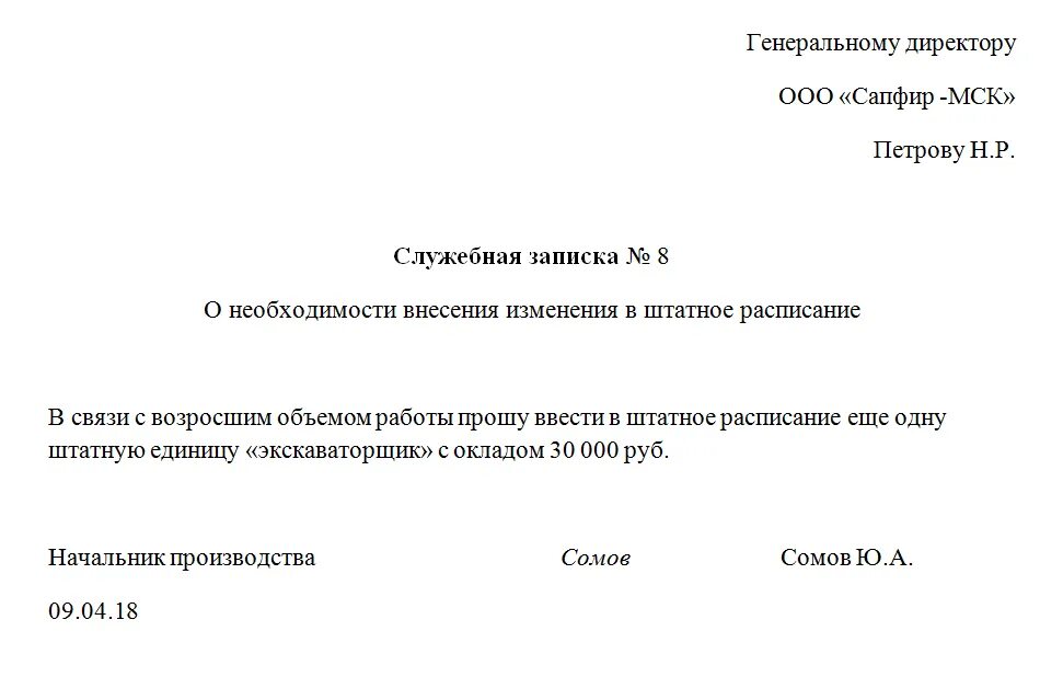 Служебная записка о передаче штатной единицы. Служебная записка о вводе штатной единицы. Служебная записка на выведение штатной единицы. Служебная записка на увеличение штата.