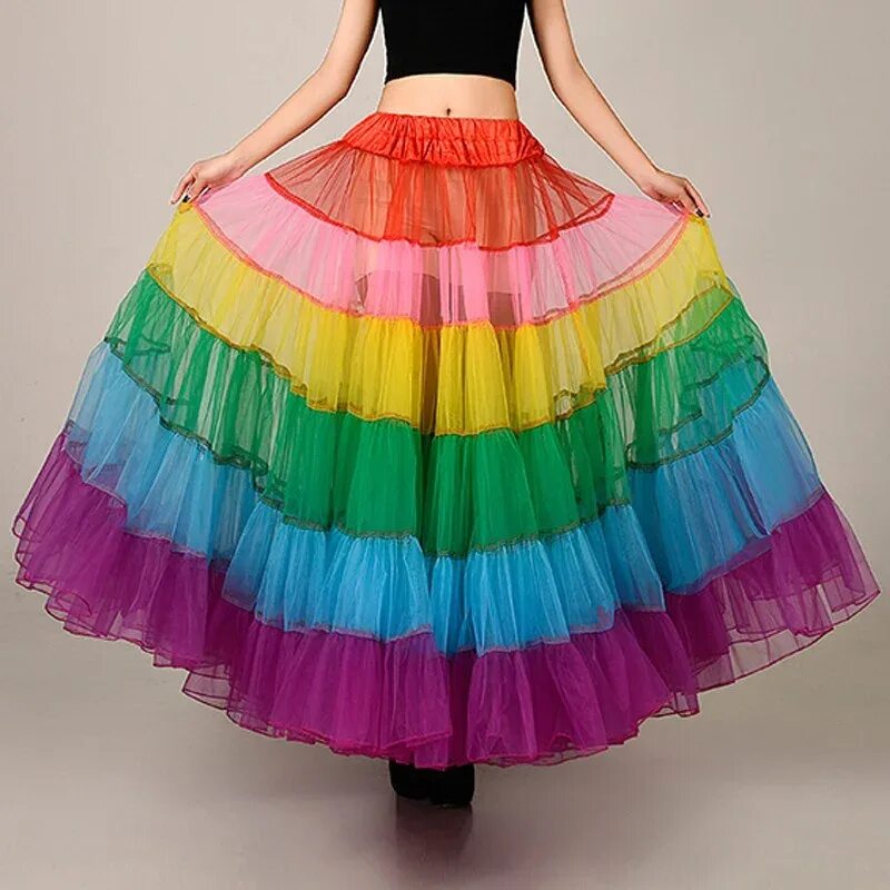 Радужные юбки. Необычные юбки. Цветные длинные юбки. Разноцветная юбка.