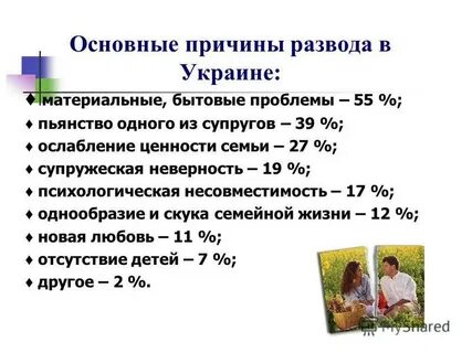 Статус семьи в разводе
