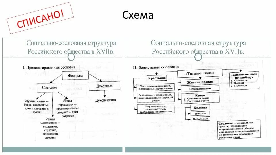 Схема сословного общества