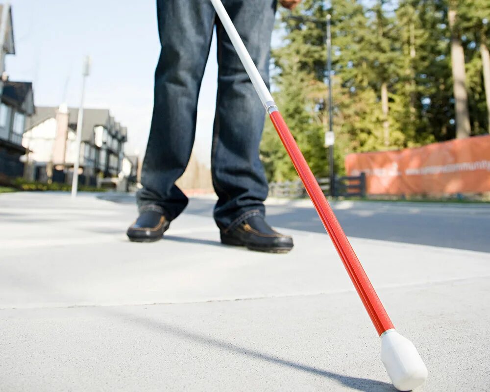 Человек поднимает белую трость горизонтально. Человек поднимает белую трость горизонтально. Организация белая трость. Международный день белой трости день слепых. Незрячие люди.