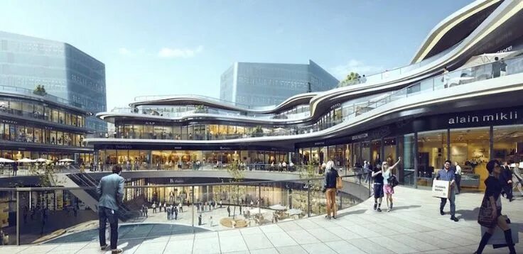 Shop architecture. Shopping center architecture. shopping center facade.