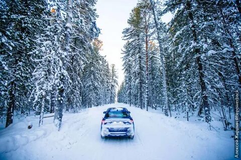 Зимняя дорога автомобили