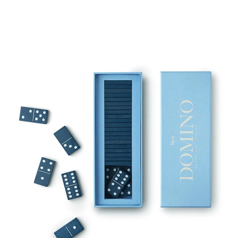 Заказать доставку домино. Printworks Домино. Domino - v100. Домино в голубой коробке. Домино синего цвета.