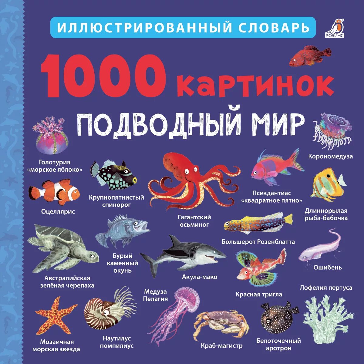 1000 Картинок. Подводный мир. Иллюстрированный словарь. 1000 Картинок подводный мир Роббинс. Обитатели океанов для детей. Морские обитатели с названиями для детей.