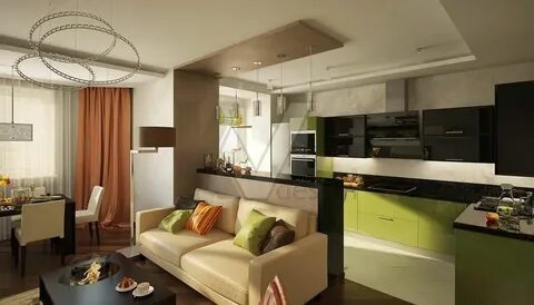 Кухня гостиная 25 м