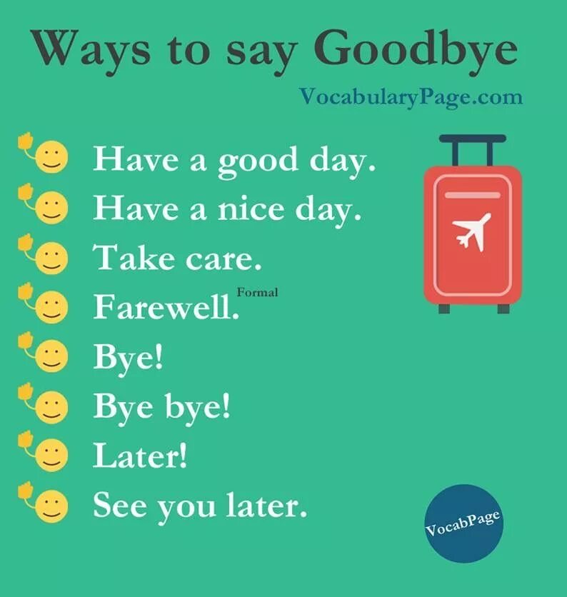 To find other ways to. Ways to say goodbye. different ways to say bye. ways to say goodbye in english. other ways to say goodbye.