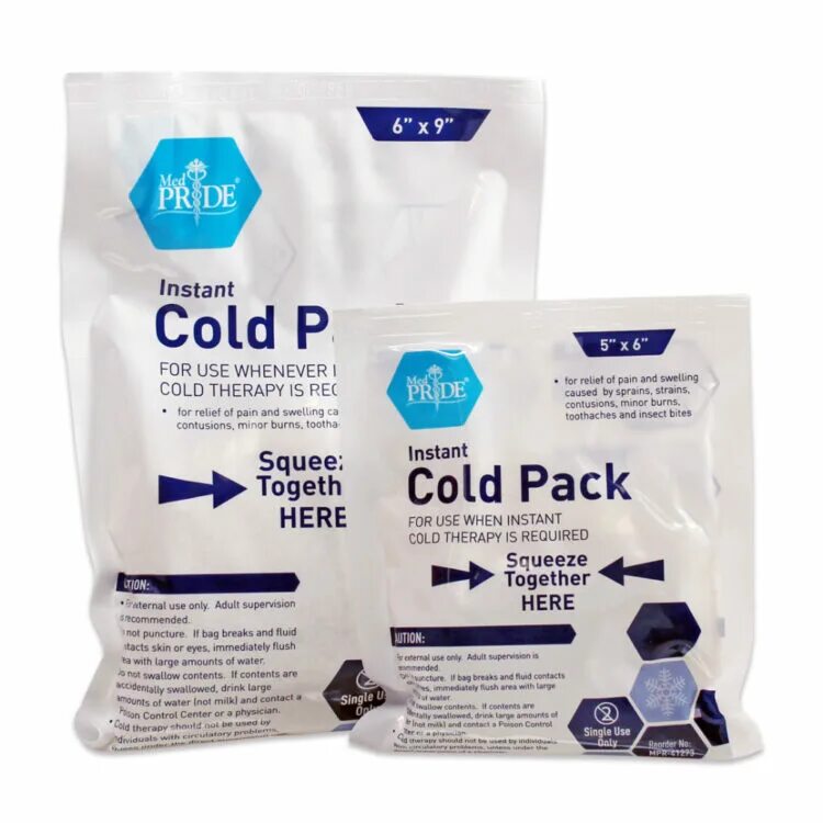 Instant Cold. Instant Cold Pack 4" x 5". Disposable, instant-activating Cold Packs.