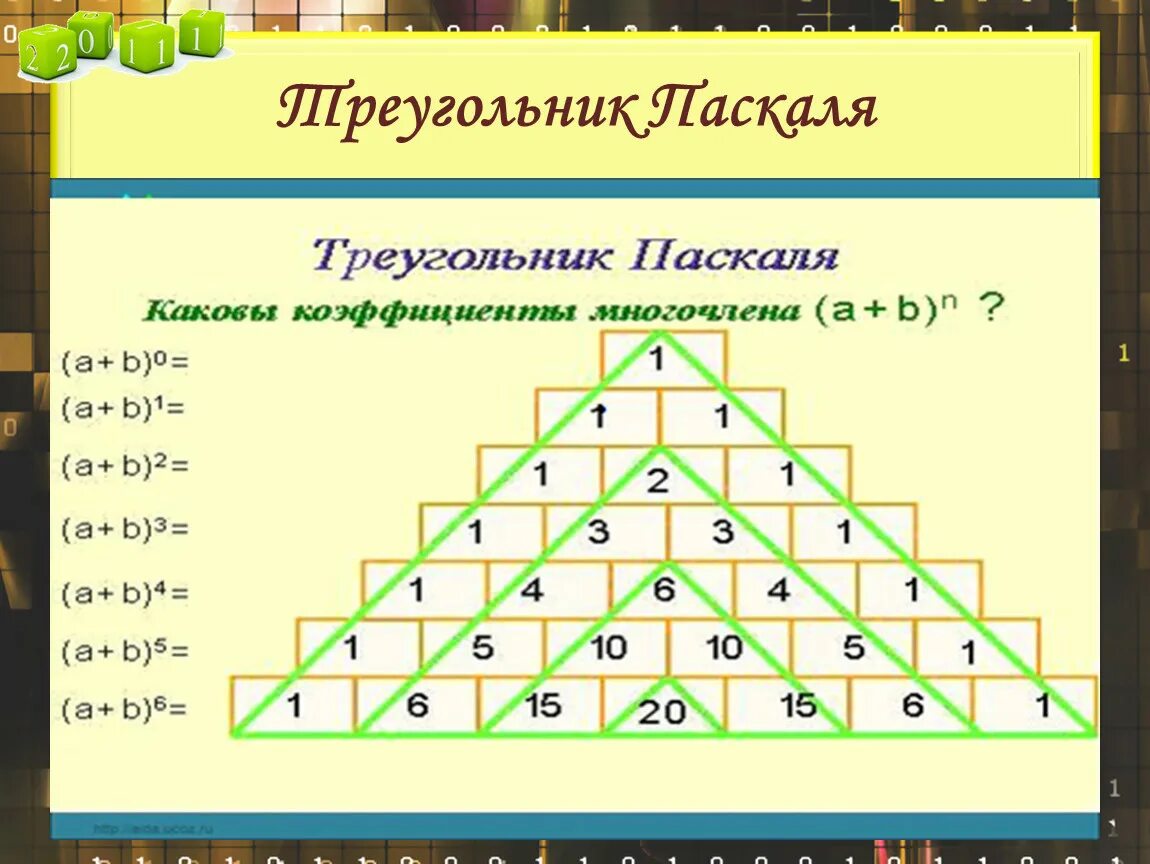 Треугольник Паскаля до 10. Треугольник Паскаля до 5 строки. Треугольник Паскаля 7 класс Алгебра. Треугольник Паскаля до 6 строчки.