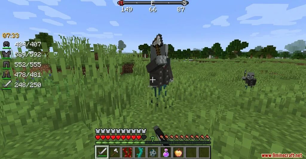 Мод приручить моба. Мод rpg hud 1.17. мод который показывает прочность брони. мод на приручение мобов 1.17 для майнкрафт. rpg -hud 1.7.10.