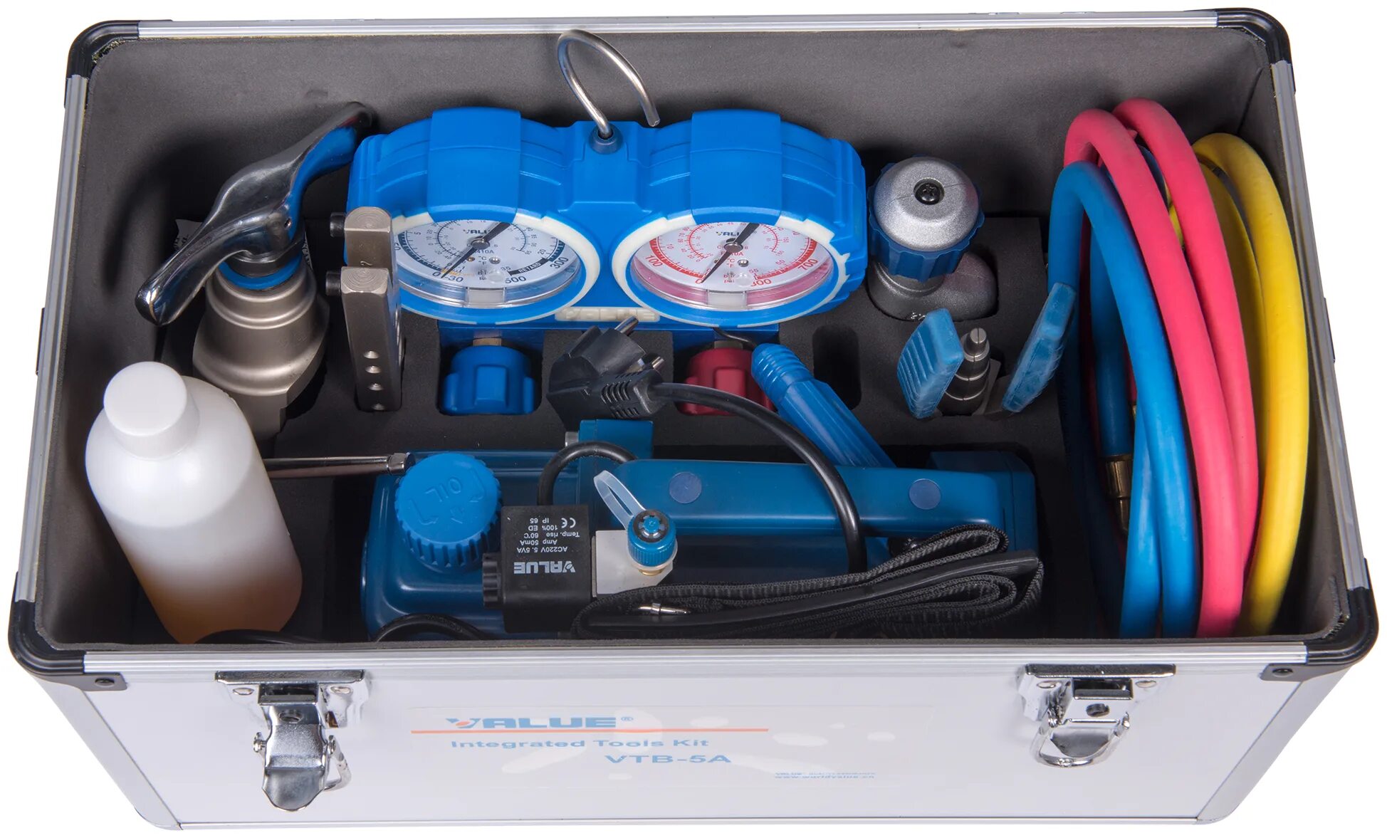 Value instrument. Набор инструментов value vtb-5а (для работы с фреоном r-22, r-134a, r410a, r-407c). набор инструмента vtb-5a. набор value vtb-5a.