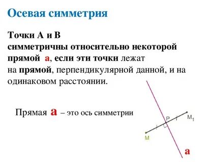 Проведите ось симметрии точек
