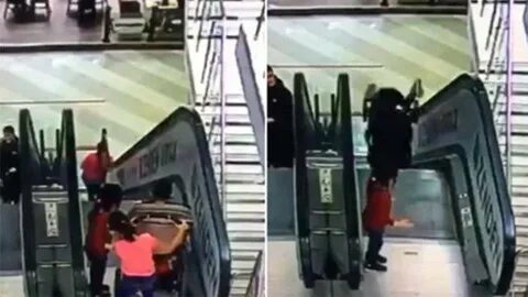 Ребенок упал с эскалатора