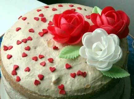Вафельные розы для торта