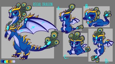 ArtStation - Regal Dragon Concept Dragonvale, Meg Viola Dragon, Anime.