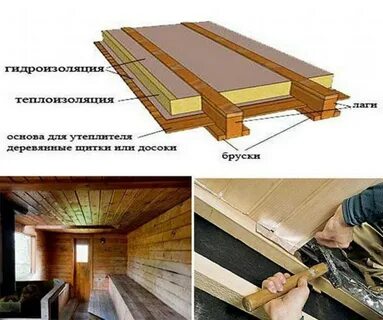 Перекрытие потолка в бане