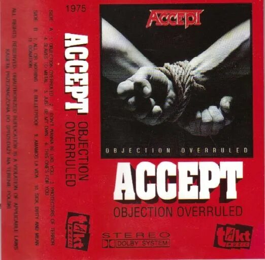 Accept objection. 1993 - objection overruled. accept objection overruled 1993. accept &quot;objection overruled&quot;. accept - objection overruled - обложка альбома.