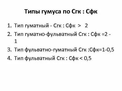 Типы гумуса