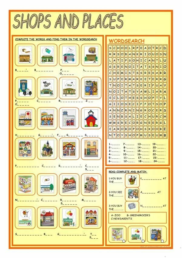 A t m the word. Shops and places ответы. shops задания. слова по теме shops and places. shops and places wordsearch.