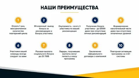 10 лет преимуществ