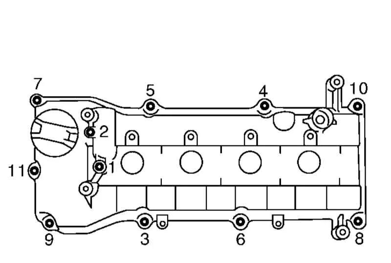 Порядок затяжки крышки клапанов. Схема протяжки клапанной крышки mitsubishi lancer x. Протяжка клапанной крышки 1zz. Протяжка клапанной крышки ваз 2106. 4.