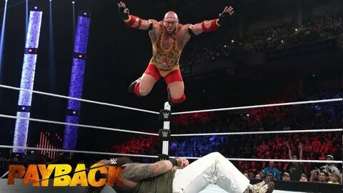 WWE Network: Ryback leaps from the top rope onto Bray Wyatt: