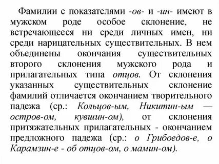 Правильное склонение фамилий