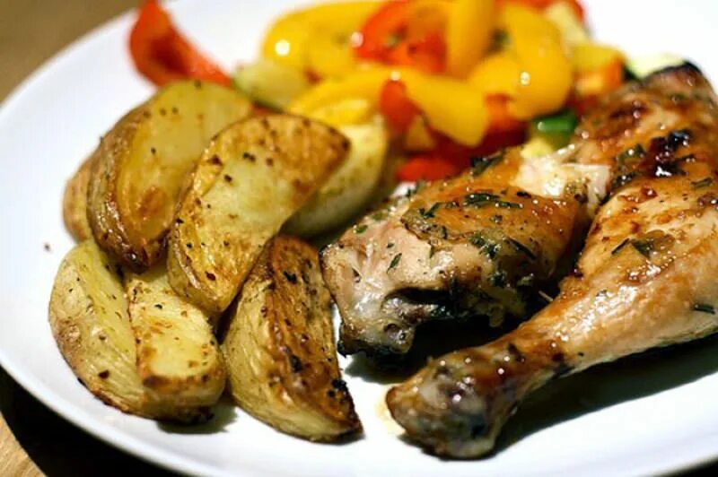 Вкусная картошка с куриной голенью