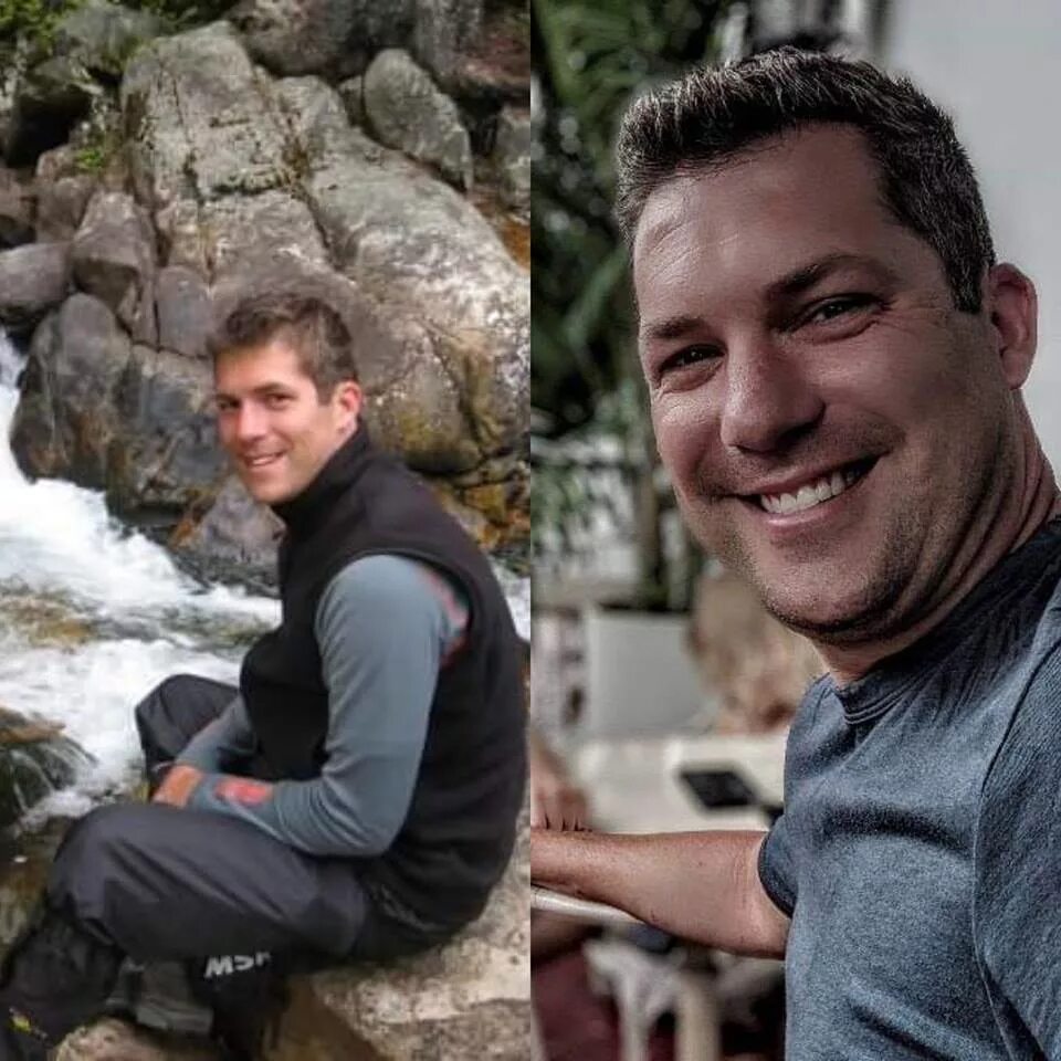 Man challenge. 10 years challenge. 20 years challenge. photo comparison.