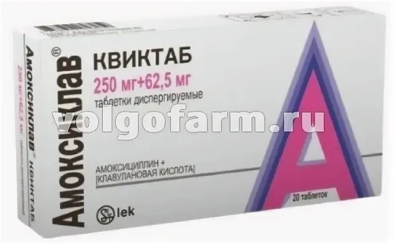 Амоксиклав квиктаб 250 таблетки