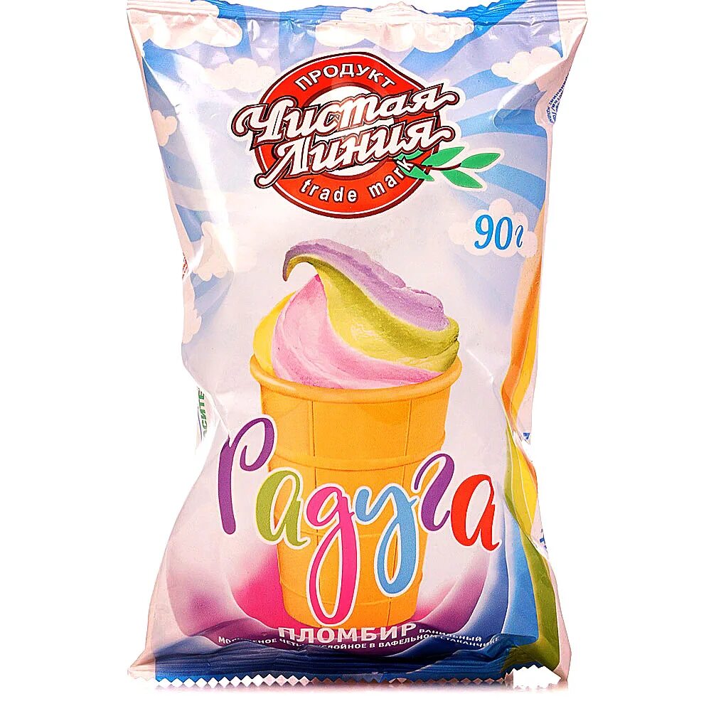 Мороженое страна гулливерия радуга желаний. Мороженое радуга. Чистая линия стаканчик флоупак мороженое ванильное. Мороженое чистая линия пломбир радуга 90 г. Чистая линия сахарный рожок радуга.