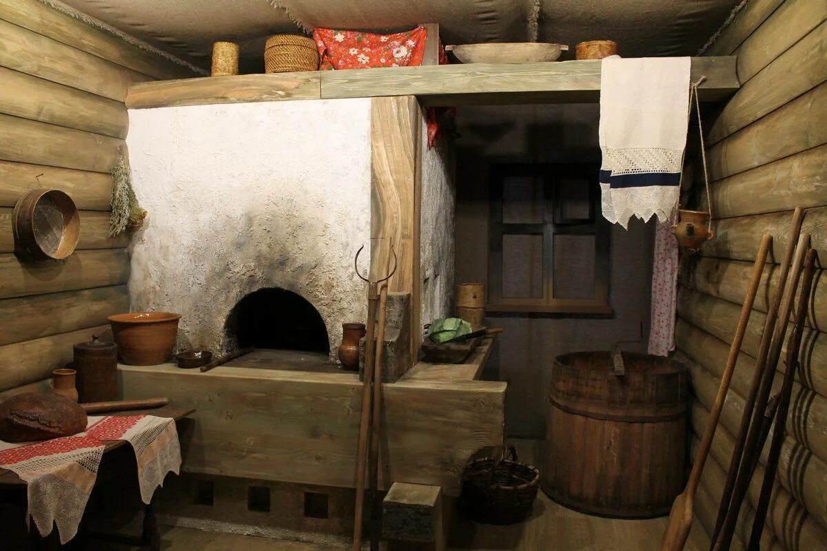 Деревенская изба. Печь в избе. Лавки в русской избе. Горница в крестьянской избе. Лавка возле печи.