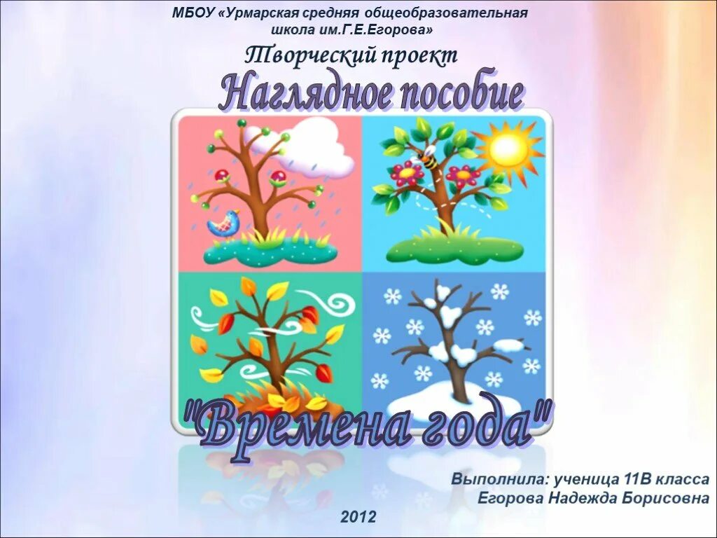 Проект наглядное пособие. Творческий проект времена года. выполнить творческий проект на тему «времена года».. творческий проект для 2 класса времена года.